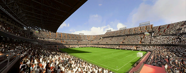 Estadio Mestalla stadium used by Valencia CF in FC 26 Career Mode